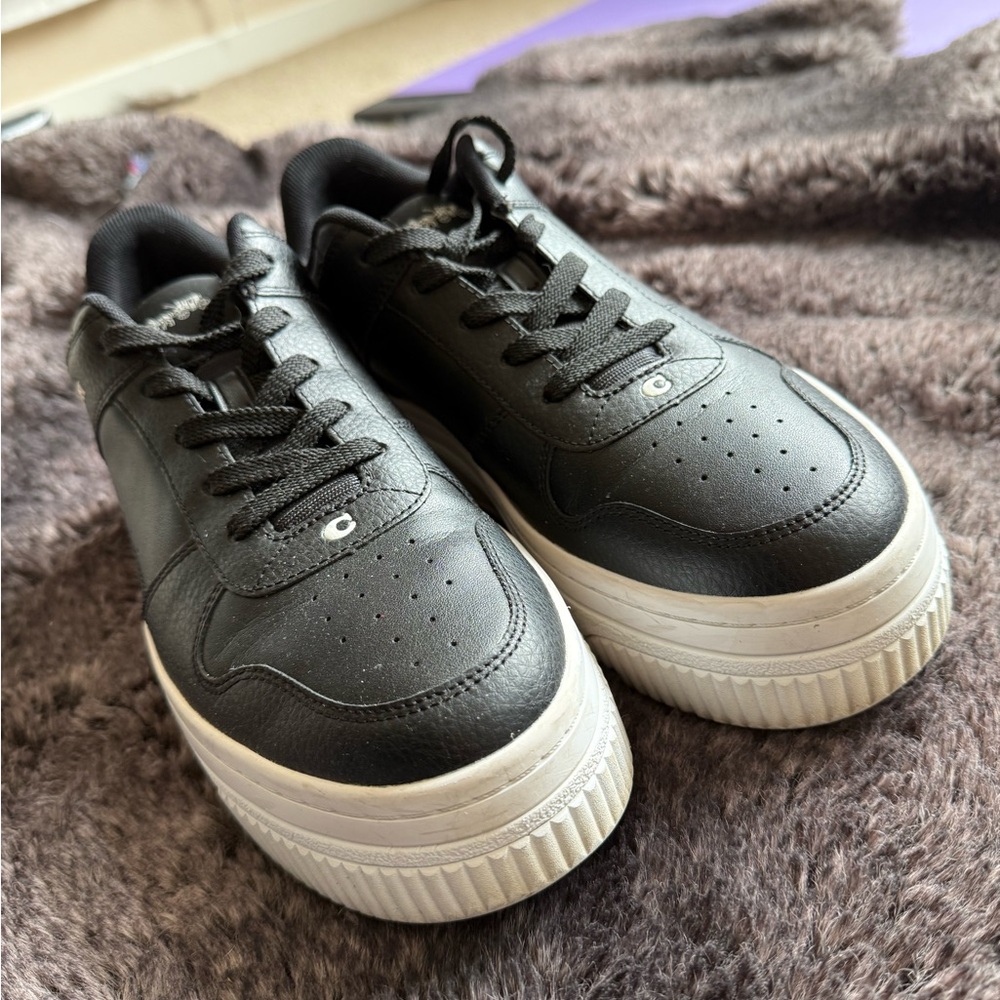 Black and White Platform Sneakers